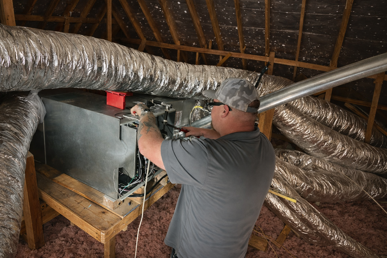 HVAC system serviced by Wright Choice at a Cisco Texas lake property
